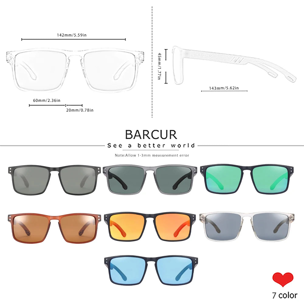 Óculos de Sol BARCUR para Homens Marca Designer em Madeira de Nogueira Natural Óculos de Sol para Mulheres Óculos de Sol Polarizados UV400 Oculos