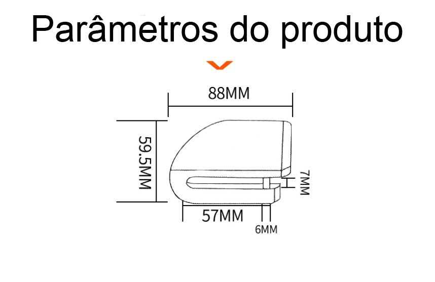 Trava de disco com alarme de segurança para motocicletas e bicicletas, feita de liga de alumínio, proteção antifurto, com cabo de lembrete, e bolsa para transporte